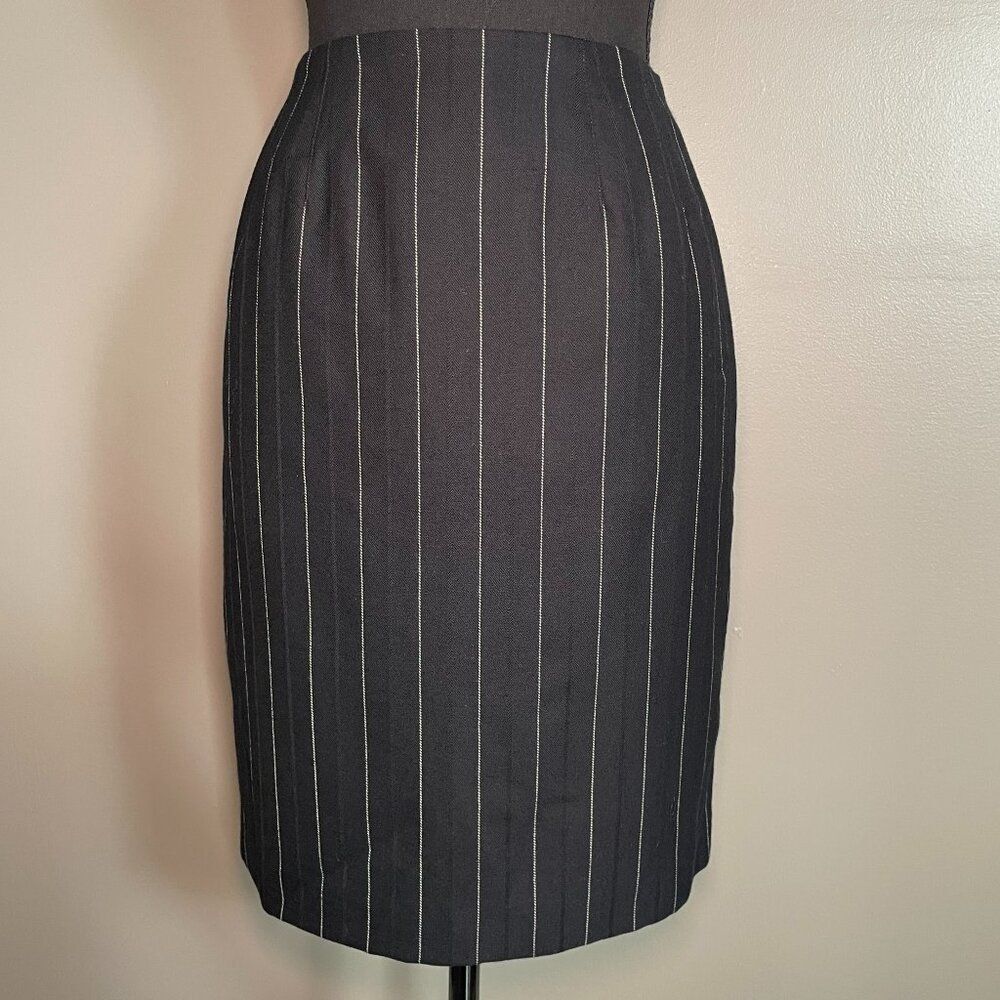 KRIZIA Vintage Pinstripe Pencil Skirt Made in USA, ILGWU Union Made